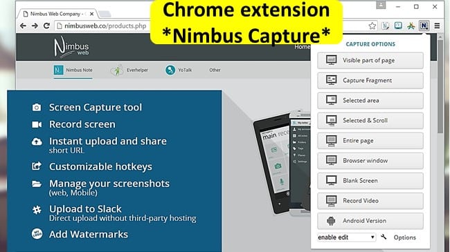 Chromebook screen capture alternative Nimbus Screenshot & Screen Video Recorder