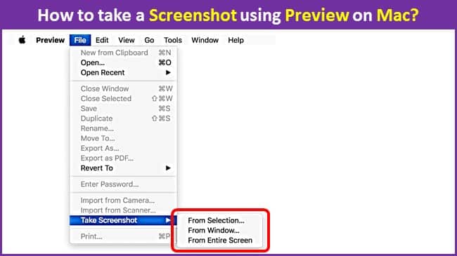 How to take a Screenshot using Preview on Mac?