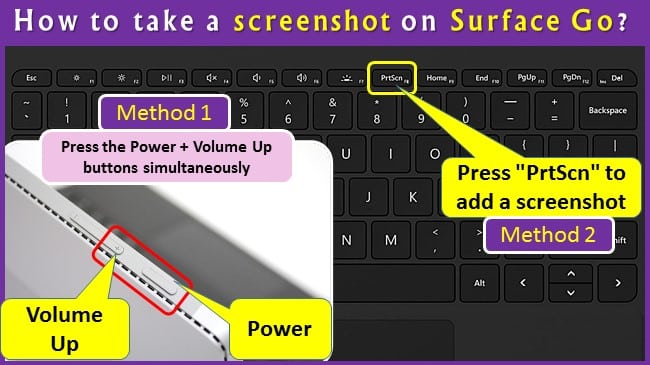 How to take a screenshot on Surface Go?