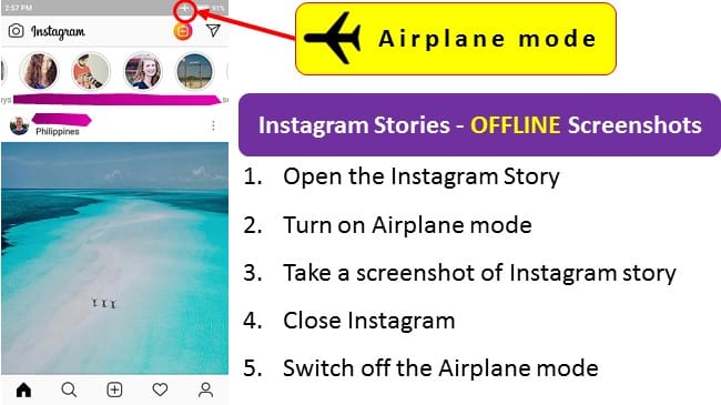 airplane mode screenshot instagram