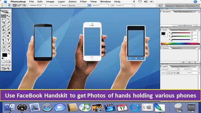 Use FaceBook Handskit to get Photos of hands holding various phones