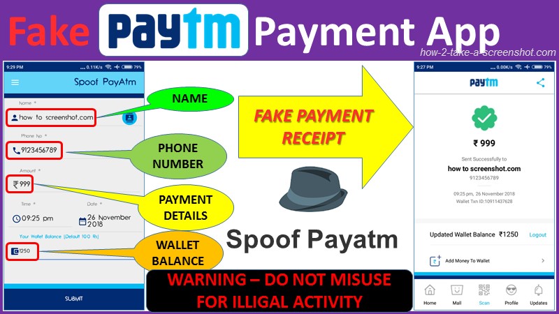 fake paytm payment receipt app download free