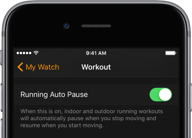 How to auto pause workouts on apple watch?